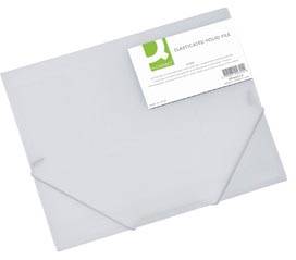 Q-CONNECT elastomap, A4, 3 kleppen en elastieken, transparant PP, transparant