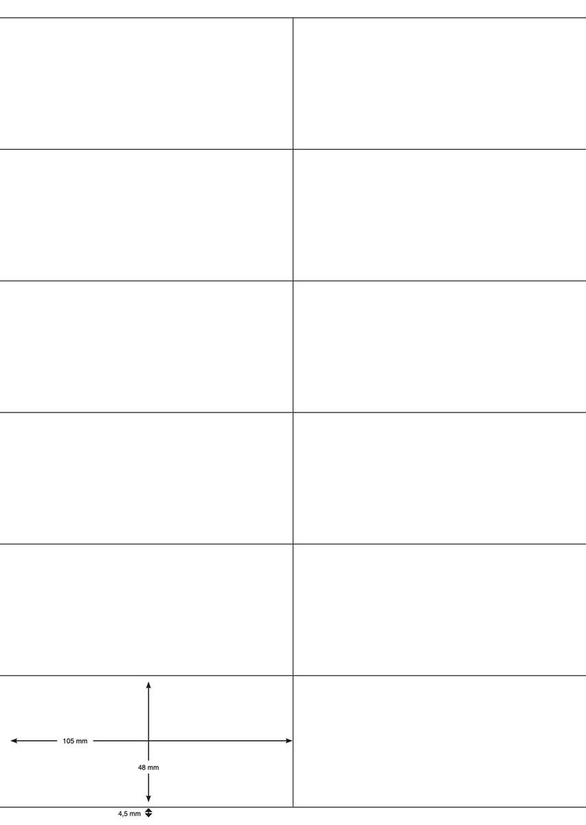 Q-CONNECT etiketten, wit, rechte hoeken, 105 x 48 mm, 100 vel, 12 etiketten per vel