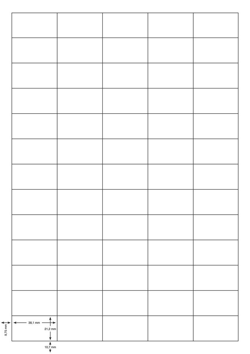 Q-CONNECT etiketten, wit, rechte hoeken, 38,1 x 21,2 mm, 100 vel, 65 etiketten per vel