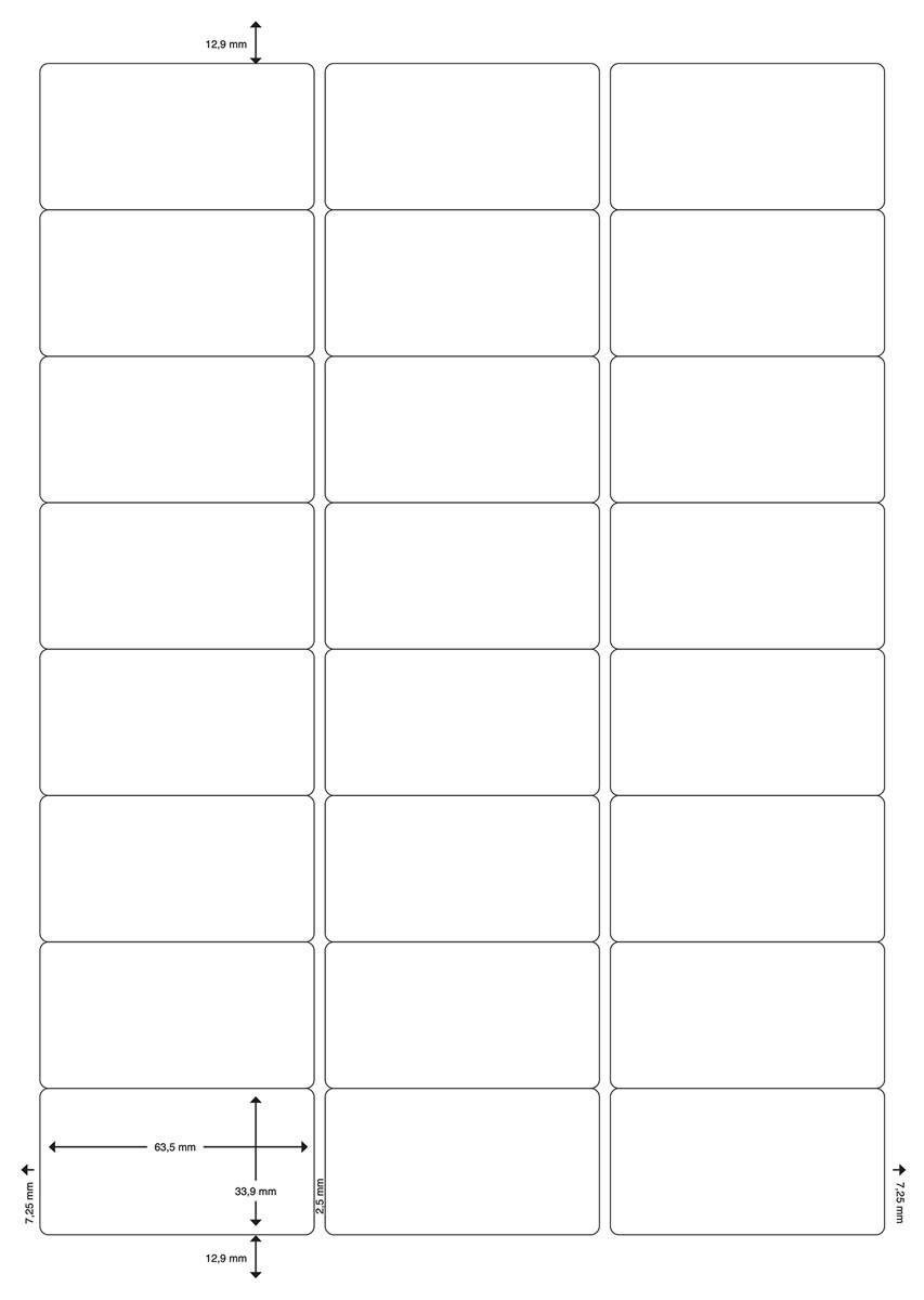 Q-CONNECT etiketten, wit, rechte hoeken, 63,5 x 33,9 mm, 100 vel, 24 etiketten per vel