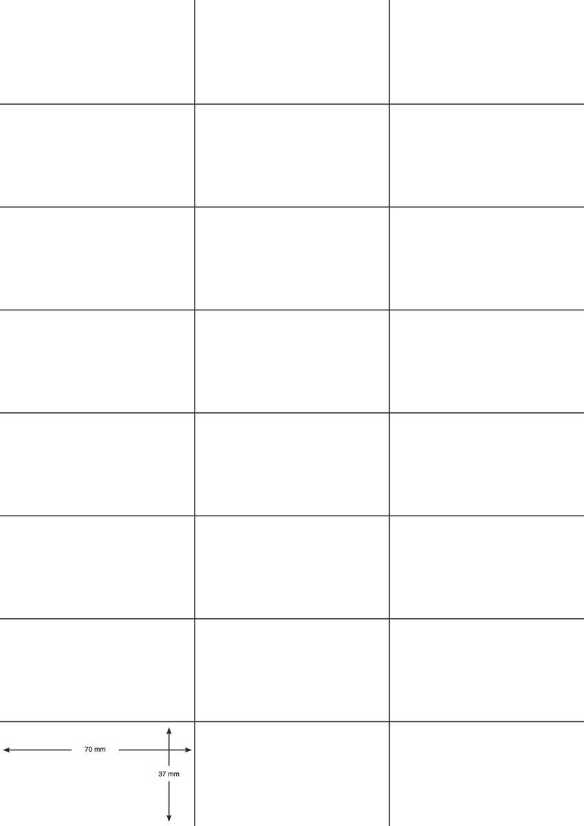 Q-CONNECT etiketten, wit, rechte hoeken, 70 x 37 mm, 100 vel, 24 etiketten per vel