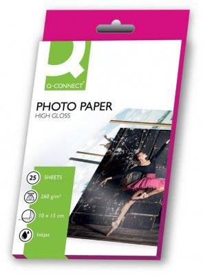 Q-CONNECT fotopapier, ft 10 x 15 cm, 260 g, pak van 25 vel