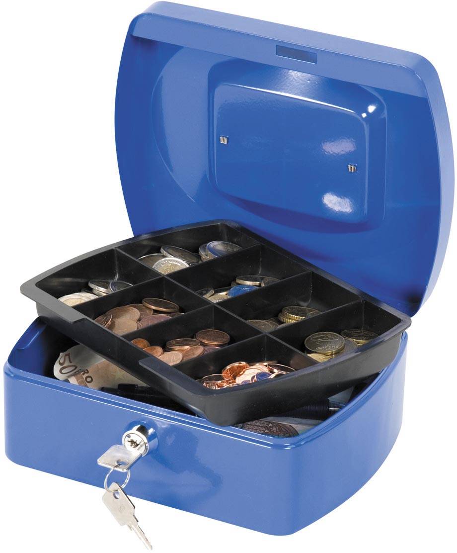 Q-CONNECT geldkoffer, 205 x 160 x 85 mm, blauw