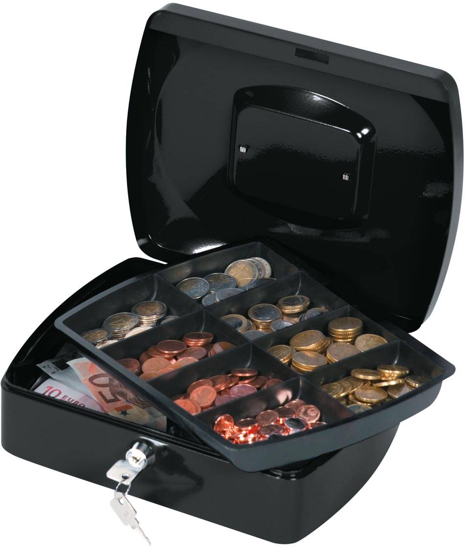 Q-CONNECT geldkoffer, 255 x 200 x 85 mm, zwart