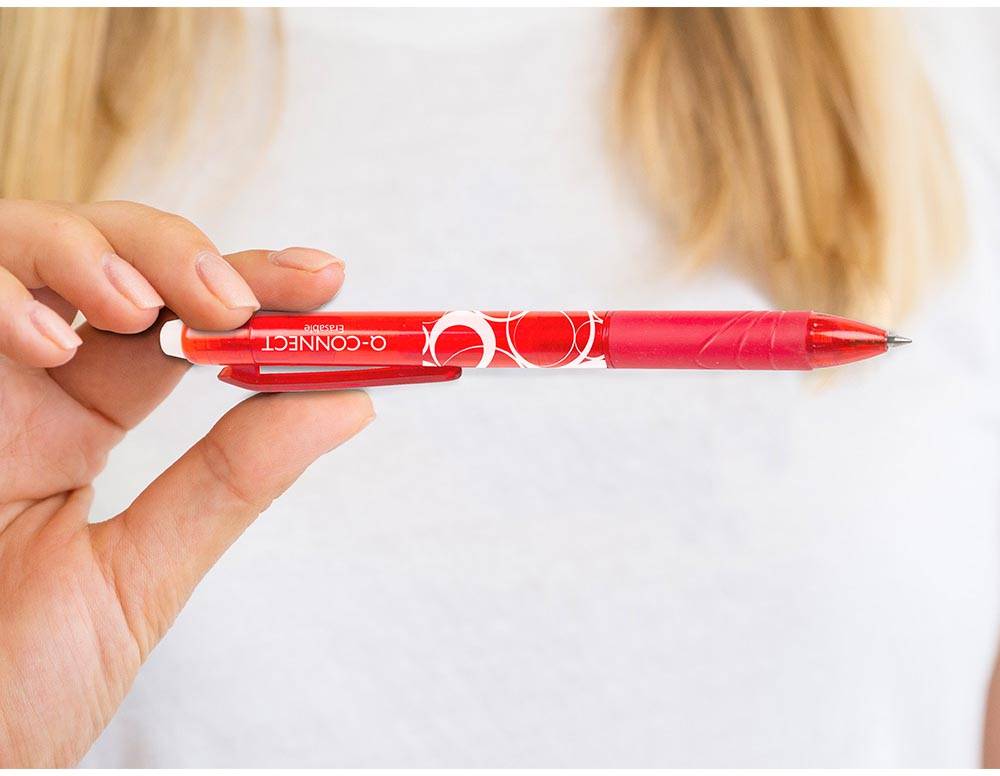 Q-CONNECT gelroller, uitwisbaar, rood