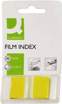 Q-CONNECT index, ft 25 x 45 mm, 50 tabs, geel