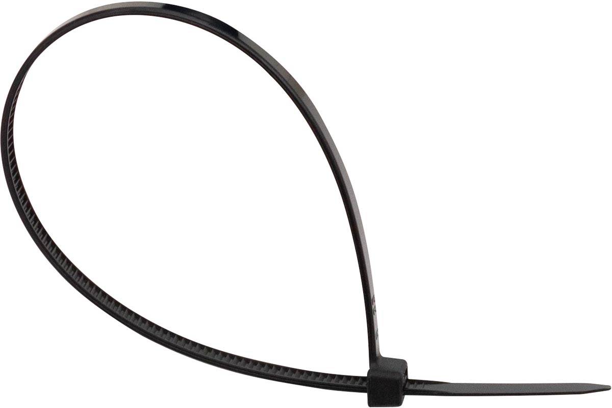 Q-CONNECT kabelbinder, ft 200 x 3,6 mm, pak van 100 stuks, zwart