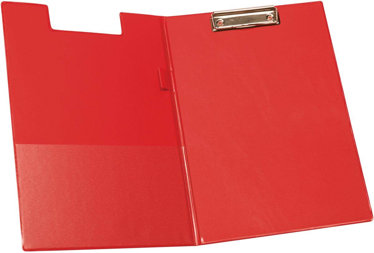 Q-CONNECT klemplaat, PVC, ft A4, dubbel, rood