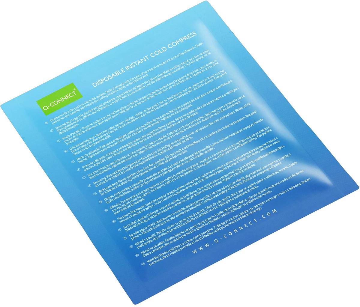 Q-CONNECT koud kompres, 13 x 14 cm, eenmalig gebruik, doos van 10 stuks