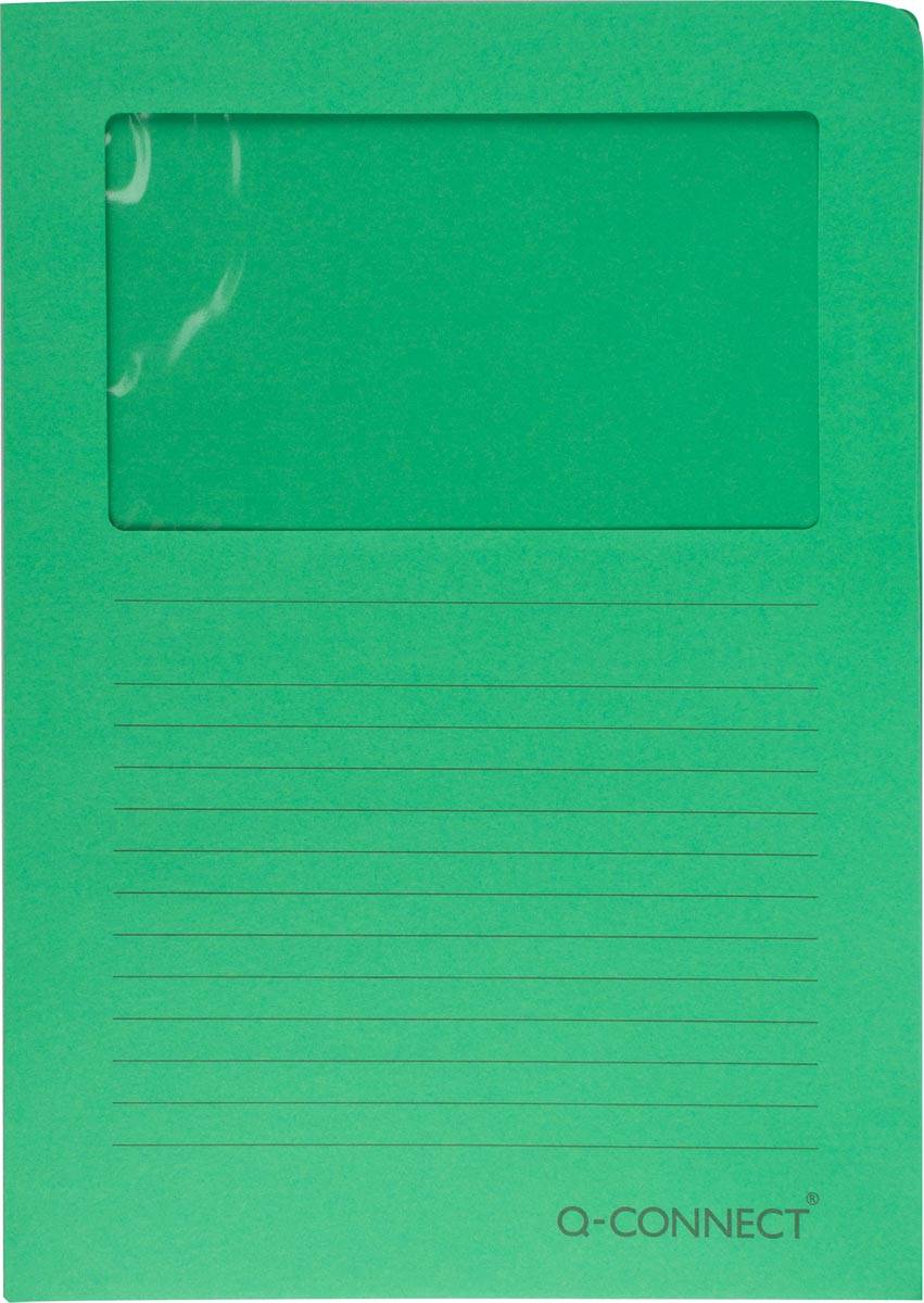 Q-CONNECT L-map met venster, 120 g/m², A4, pak van 100 stuks, groen