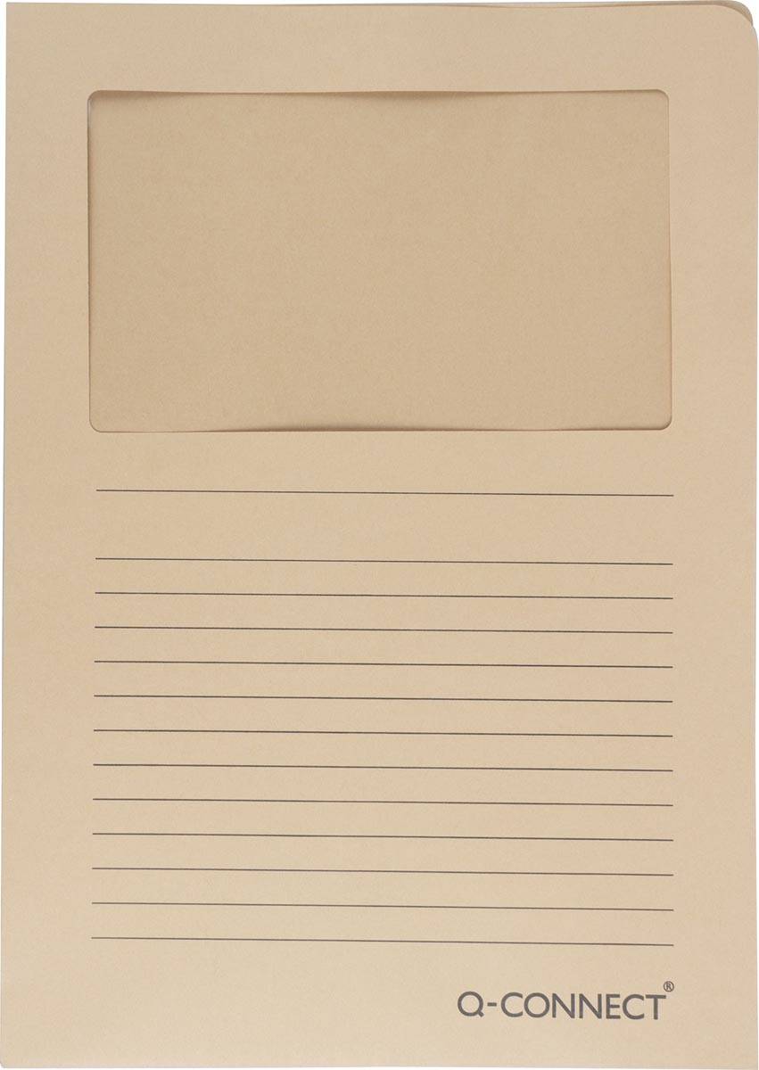 Q-CONNECT L-map met venster, 120 g/m², A4, pak van 100 stuks, kraft