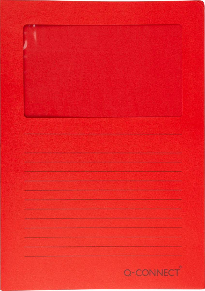 Q-CONNECT L-map met venster, 120 g/m², A4, pak van 100 stuks, rood