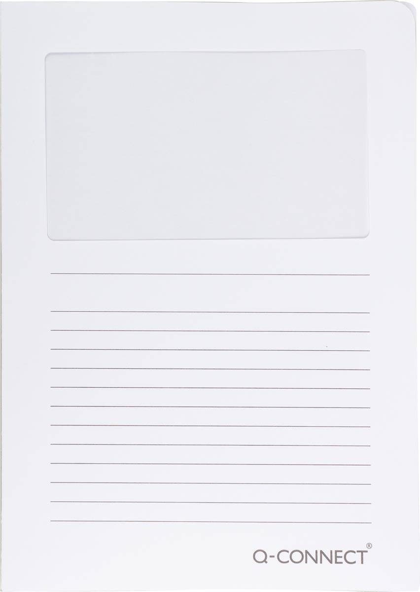Q-CONNECT L-map met venster, 120 g/m², A4, pak van 100 stuks, wit