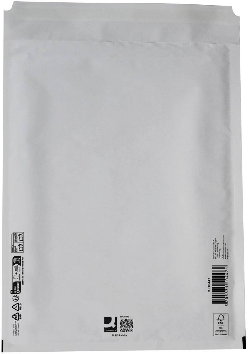 Q-CONNECT luchtkussenenveloppen, wit, 8-H, 290 x 370 mm, doos van 100 stuks