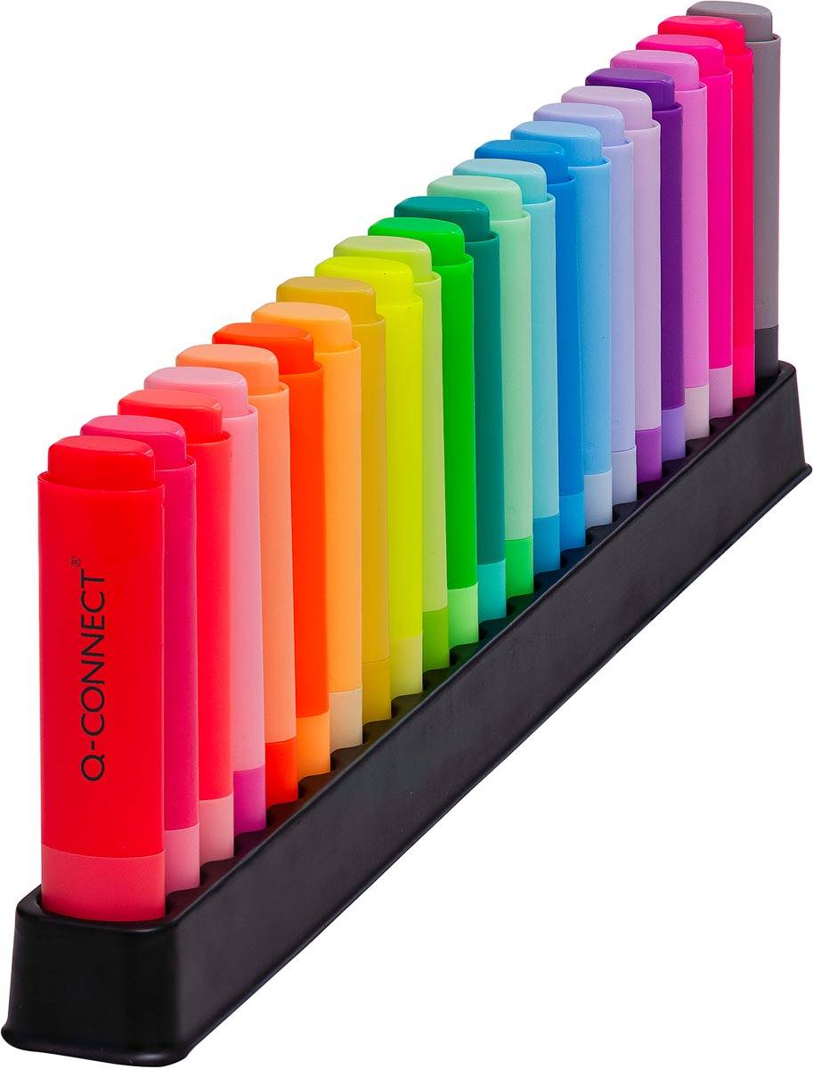 Q-CONNECT markeerstift, deskset, 23 verschillende kleuren