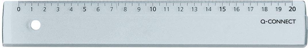 Q-CONNECT meetlat, plastic, in etui, 20 cm