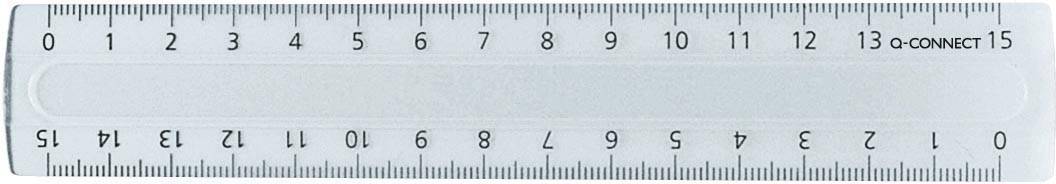 Q-CONNECT meetlat, transparant polystereen, 15 cm