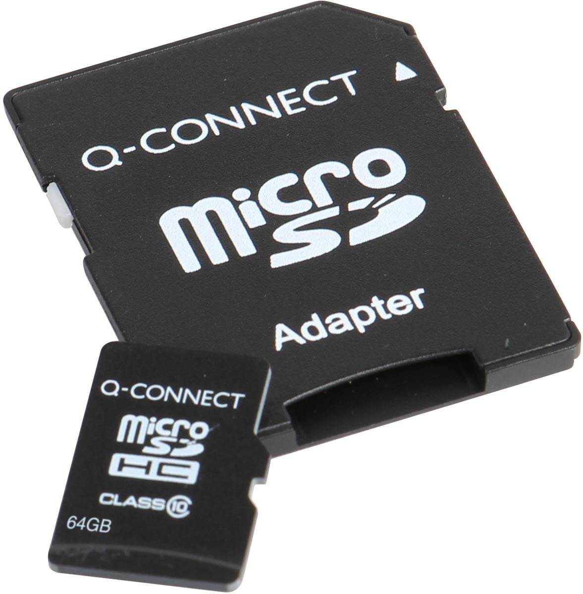 Q-CONNECT microSD geheugenkaart, met SD-adaptor, 64 GB