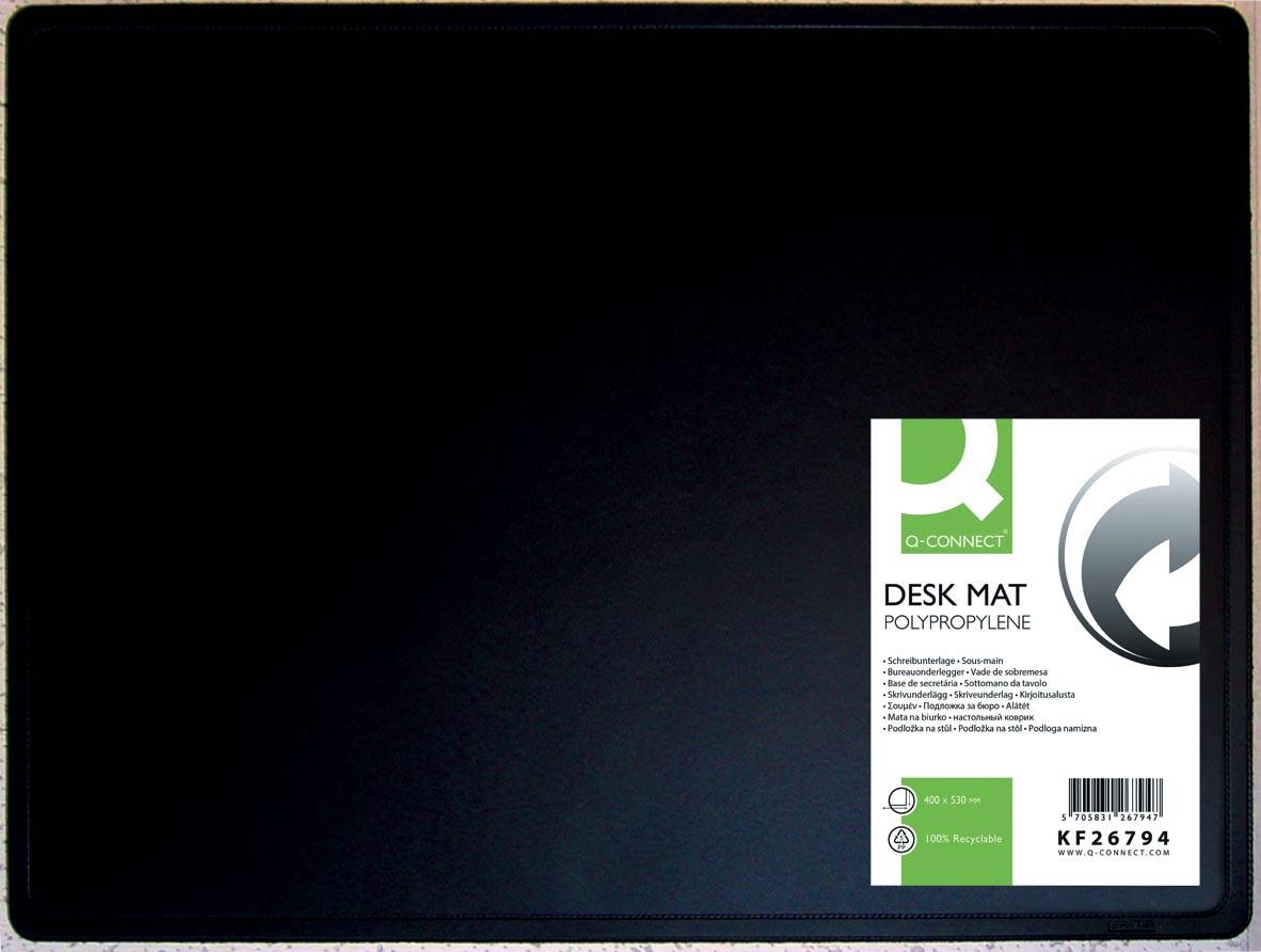 Q-CONNECT onderlegger, ft 53 x 40 cm, zwart