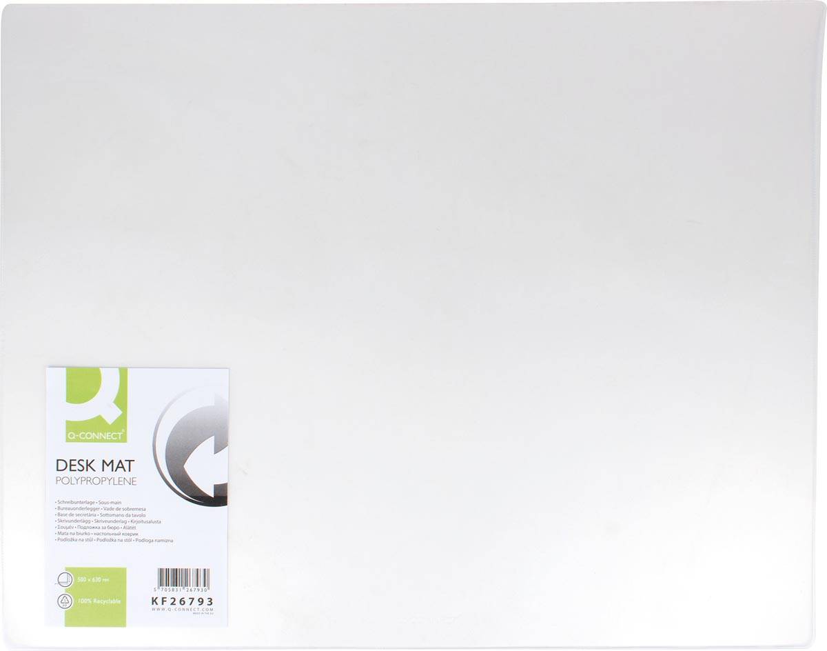 Q-CONNECT onderlegger, ft 63 x 50 cm, transparant