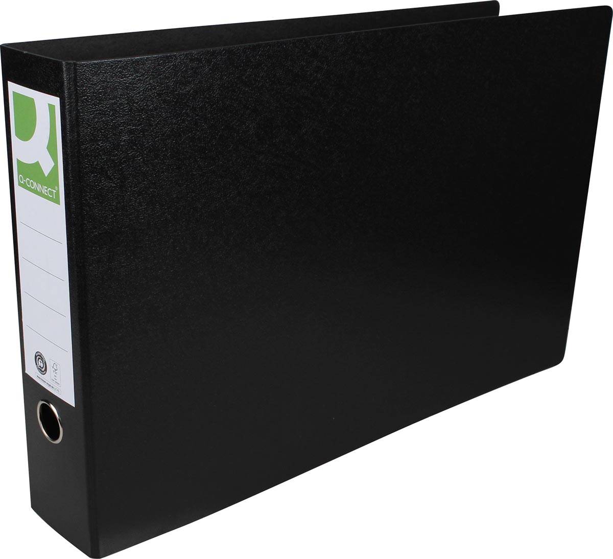 Q-CONNECT ordner, voor ft A3, uit karton, liggend, rug van 8 cm, zwart