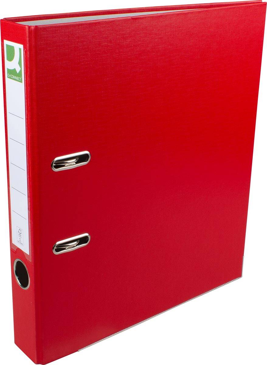 Q-CONNECT ordner, voor ft A4, uit PP en papier, met beschermrand, rug van 5 cm, rood