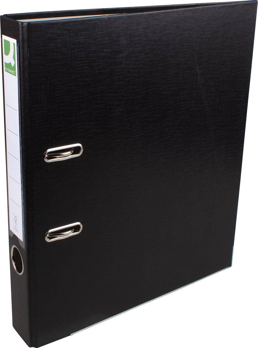 Q-CONNECT ordner, voor ft A4, uit PP en papier, met beschermrand, rug van 5 cm, zwart