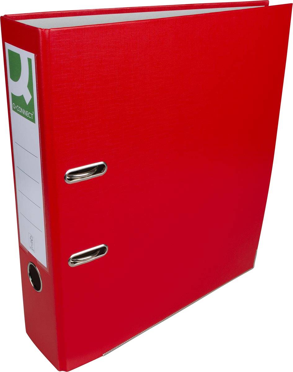 Q-CONNECT ordner, voor ft A4, uit PP en papier, met beschermrand, rug van 8 cm, rood