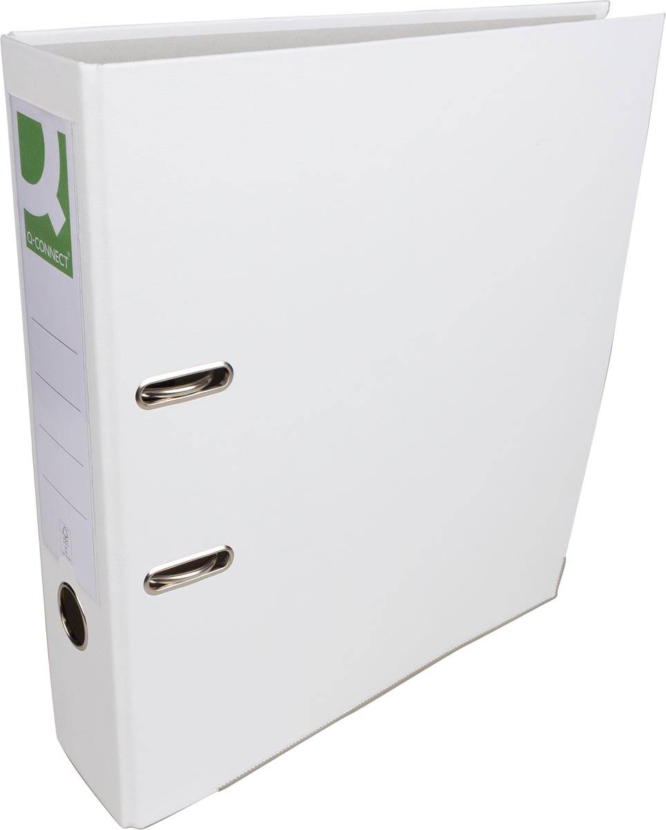 Q-CONNECT ordner, voor ft A4, uit PP en papier, met beschermrand, rug van 8 cm, wit