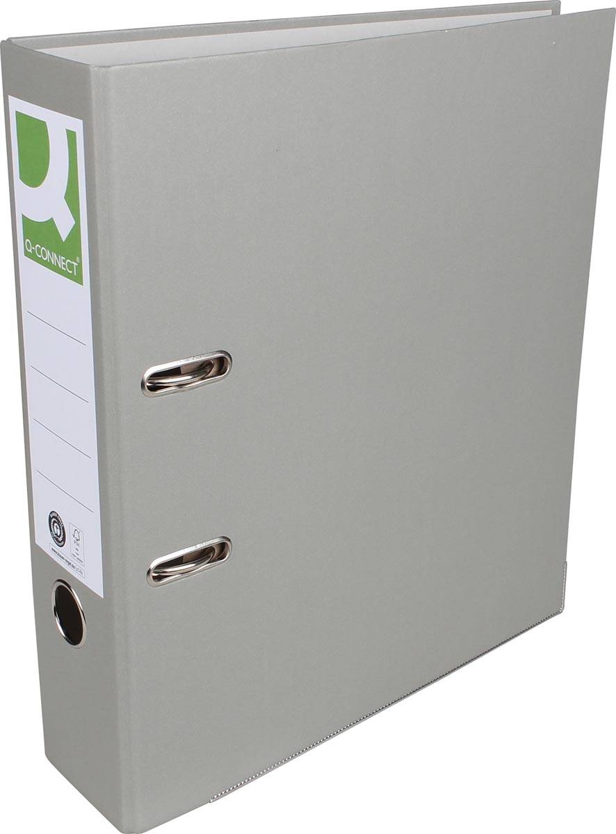 Q-CONNECT ordner, voor ft A4, uit Recycolor papier, rug van 8 cm, grijs