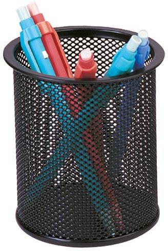 Q-CONNECT pennenpotje, mesh metaal, zwart