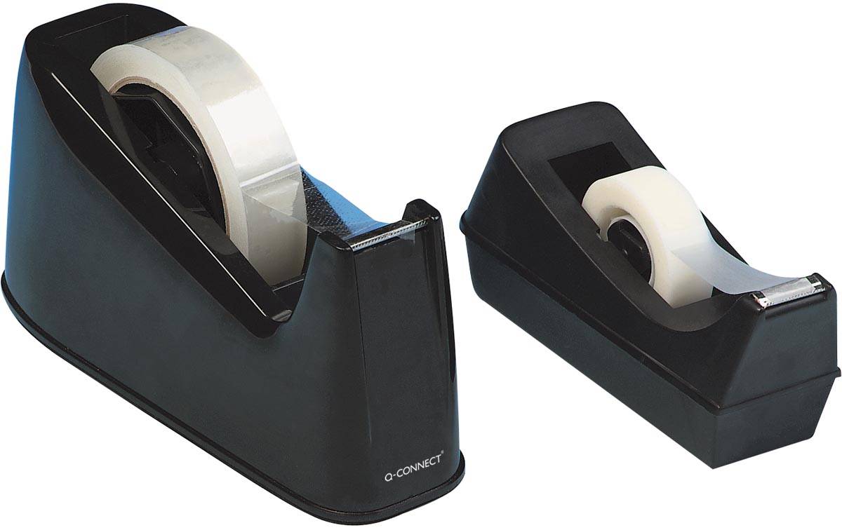 Q-CONNECT plakbandafroller, voor rollen 25 mm x 66 m, zwart