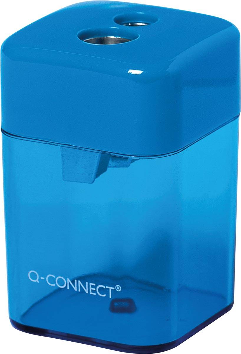 Q-CONNECT potloodslijper 2 gaats geassorteerde kleuren