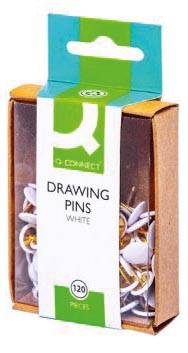 Q-CONNECT punaises, wit, doosje van 120 stuks