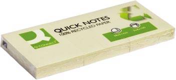 Q-CONNECT Quick Notes Recycled, ft 38 x 51 mm, 100 vel, pak van 3 blokken, geel