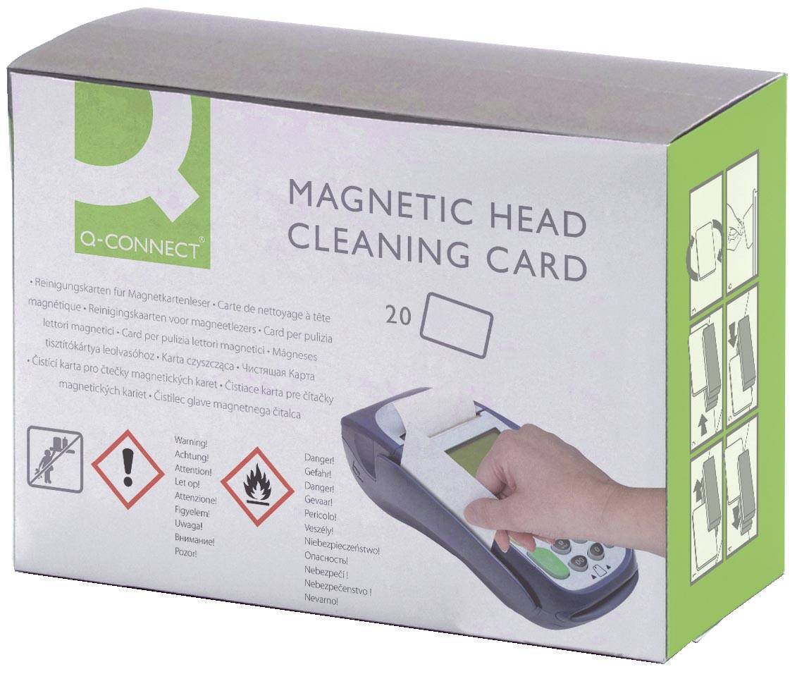 Q-CONNECT reinigingskaart, voor kaartlezers, pak van 20 stuks