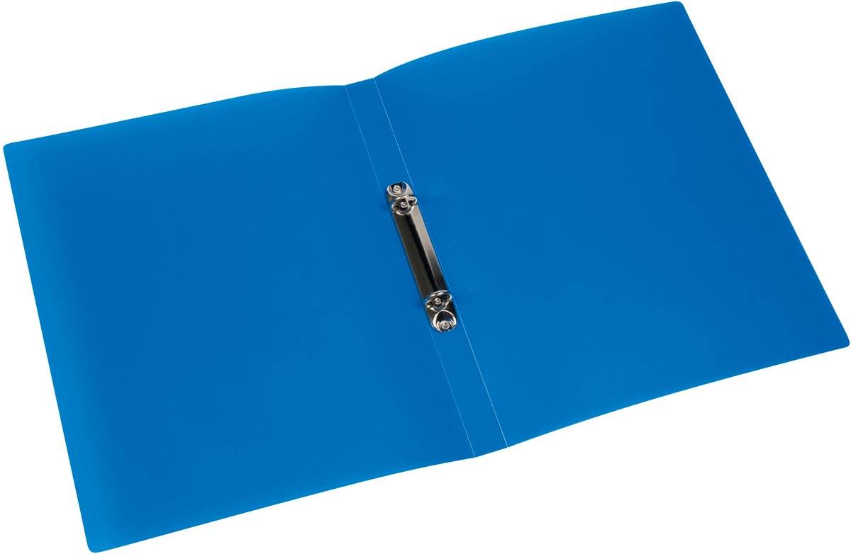 Q-CONNECT ringmap, PP, 2 ringen, 16 mm, transparant blauw