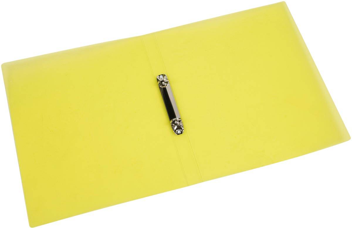 Q-CONNECT ringmap, PP, 2 ringen, 16 mm, transparant geel