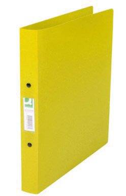 Q-CONNECT ringmap, PP, 2 ringen, 25 mm, transparant geel