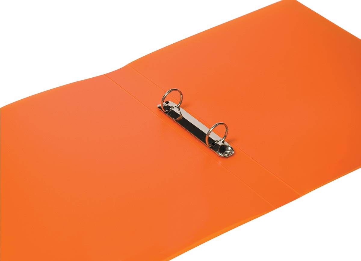 Q-CONNECT ringmap, PP, 2 ringen, 25 mm, transparant oranje