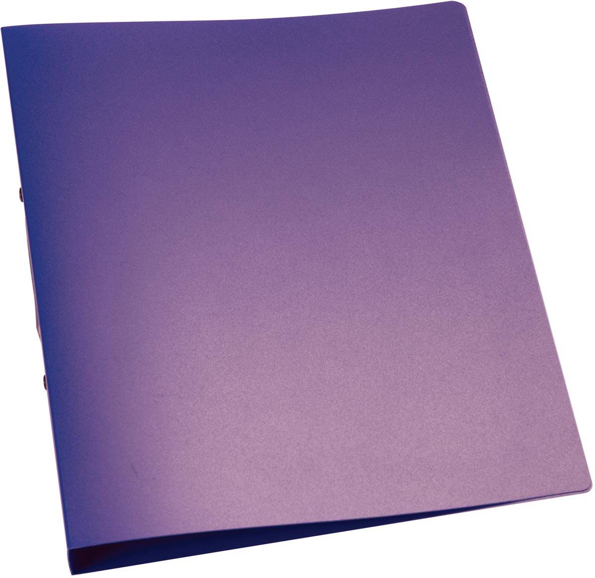 Q-CONNECT ringmap, PP, 2 ringen, 25 mm, transparant paars