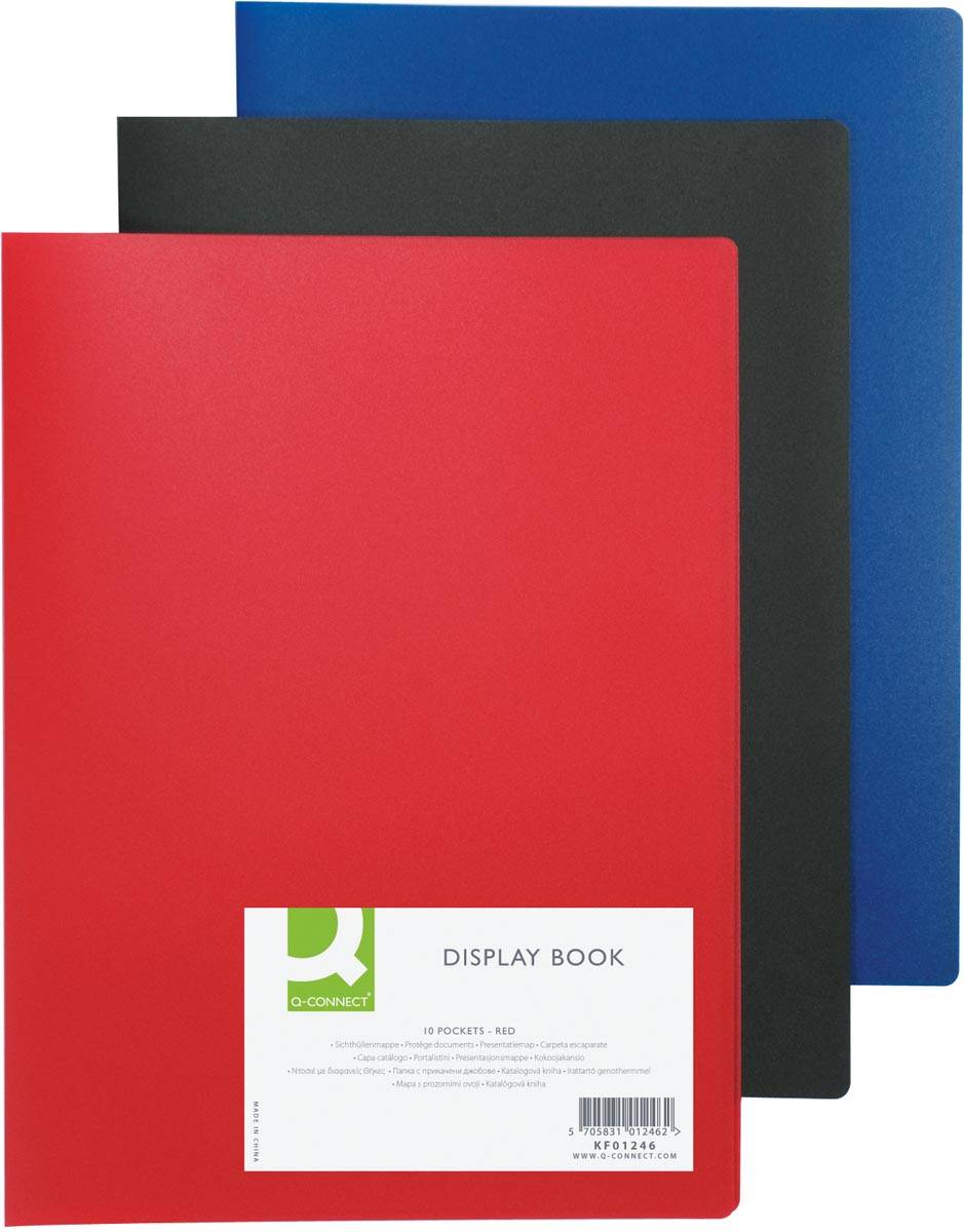Q-CONNECT showalbum personaliseerbaar A4 10 tassen rood