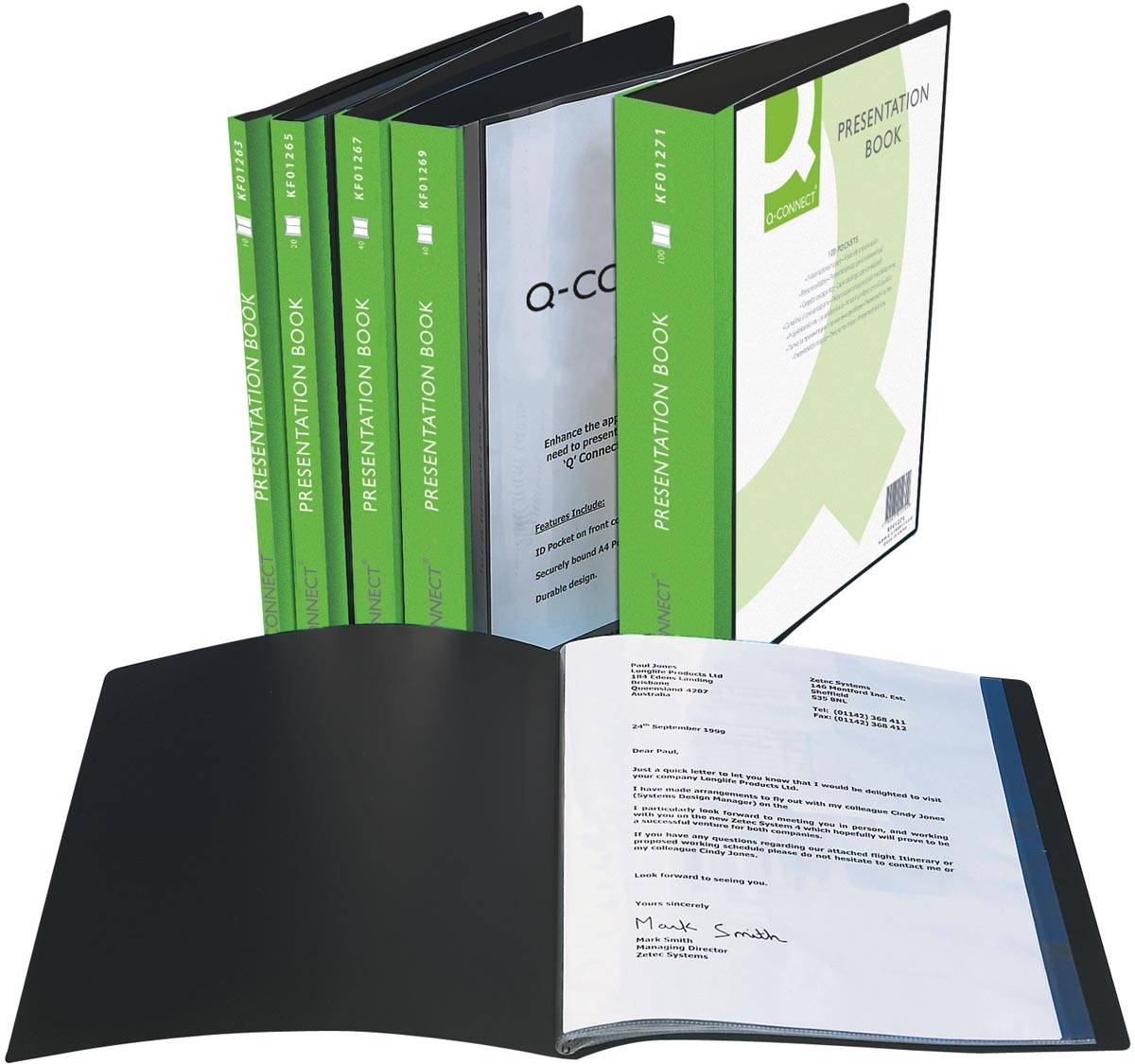 Q-CONNECT showalbum personaliseerbaar A4 10 tassen zwart