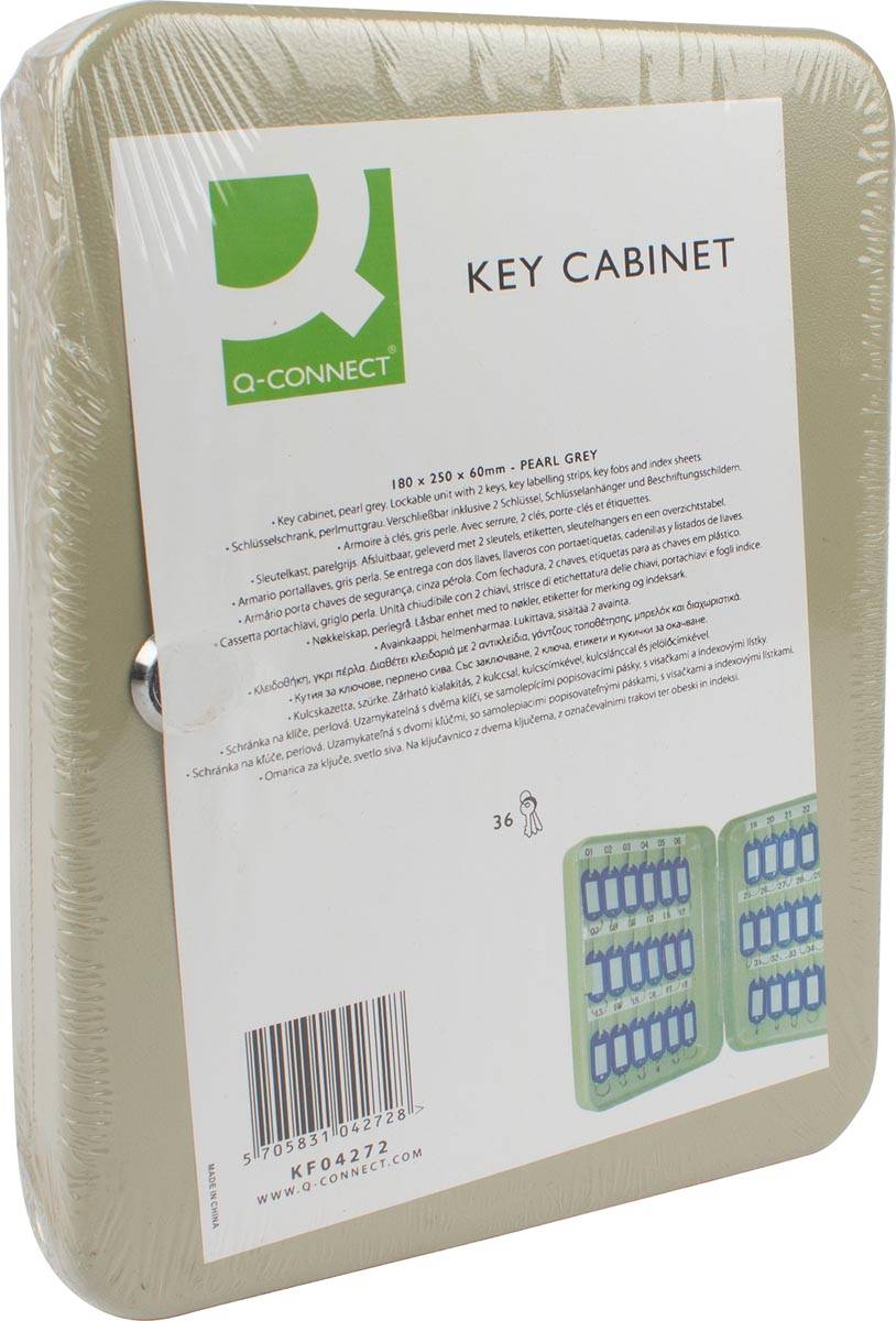 Q-CONNECT sleutelkast voor 36 sleutelhangers grijs