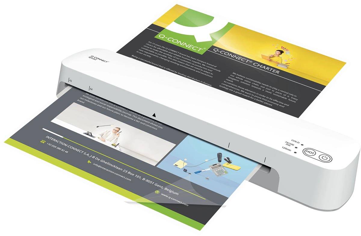 Q-CONNECT standaard lamineermachine, ft A3, wit