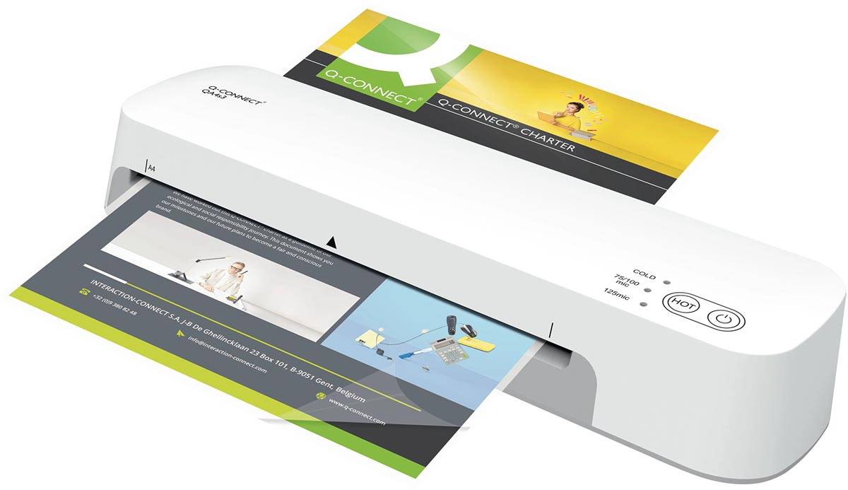 Q-CONNECT standaard lamineermachine, ft A4, wit