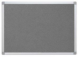 Q-CONNECT textielbord met aluminium frame 90 x 60 cm grijs