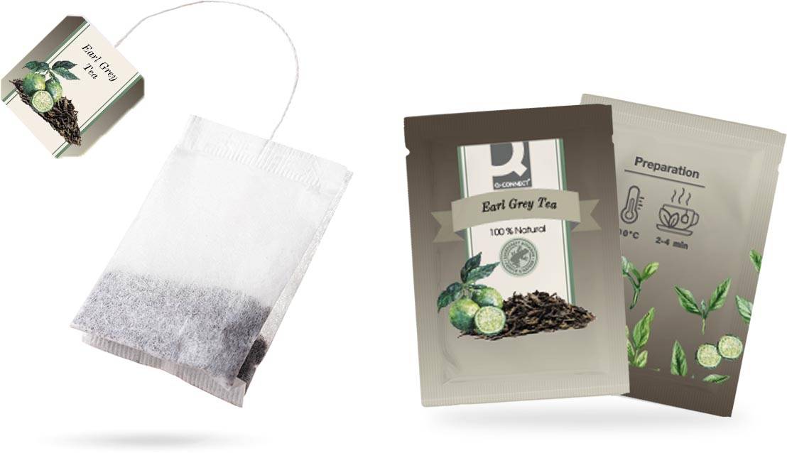 Q-CONNECT thee, earl grey, zakje van 30 g, doos van 20 zakjes