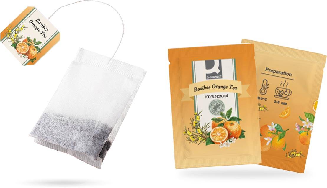 Q-CONNECT thee, rooibos orange, zakje van 30 g, doos van 20 zakjes