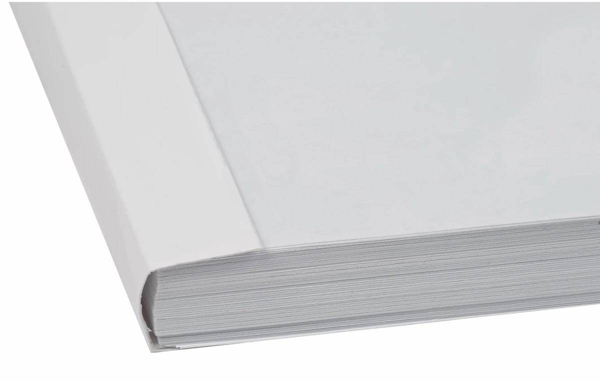 Q-CONNECT thermische omslagen, ft A4, karton met PET cover, rug van 12 mm, pak van 20 stuks, wit